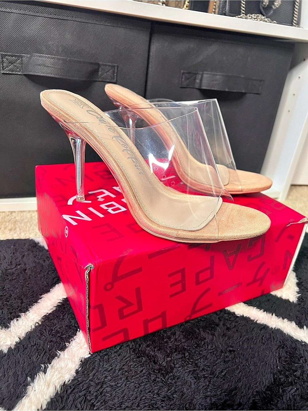 Cape Robbin Clear PVC Pointed-Toe Heels